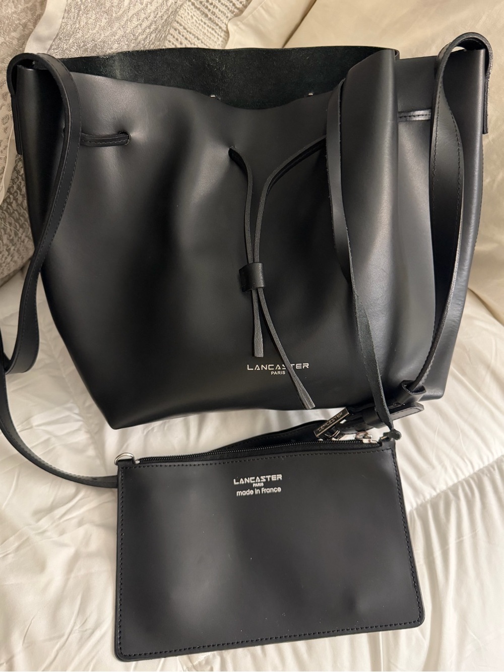Black Leather-Style Women’s Crossbody Bag - Lancaster